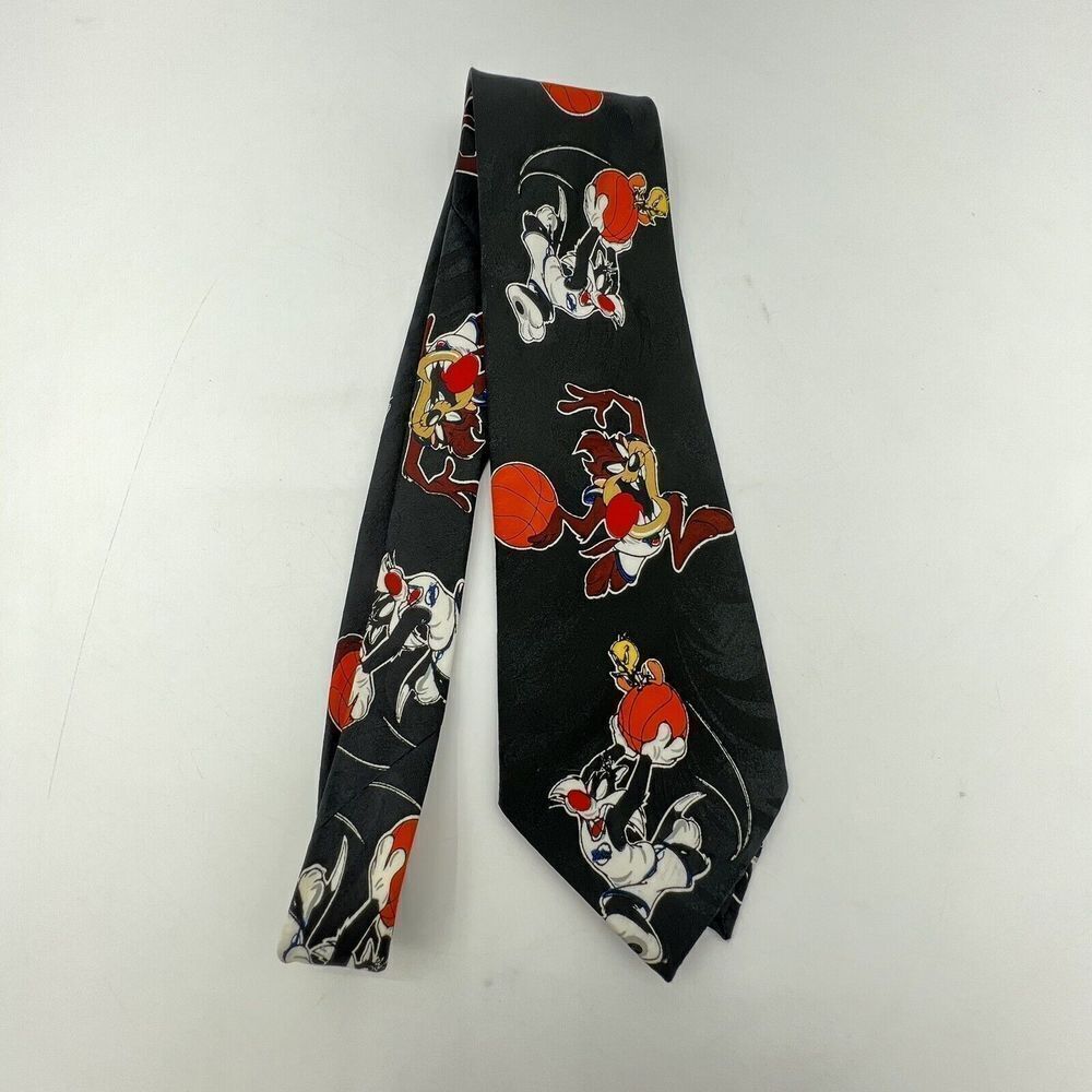Vintage 90s 1996 SPACE JAM Neck TIE Michael Jordan Movie Taz  Tweety Sylvester